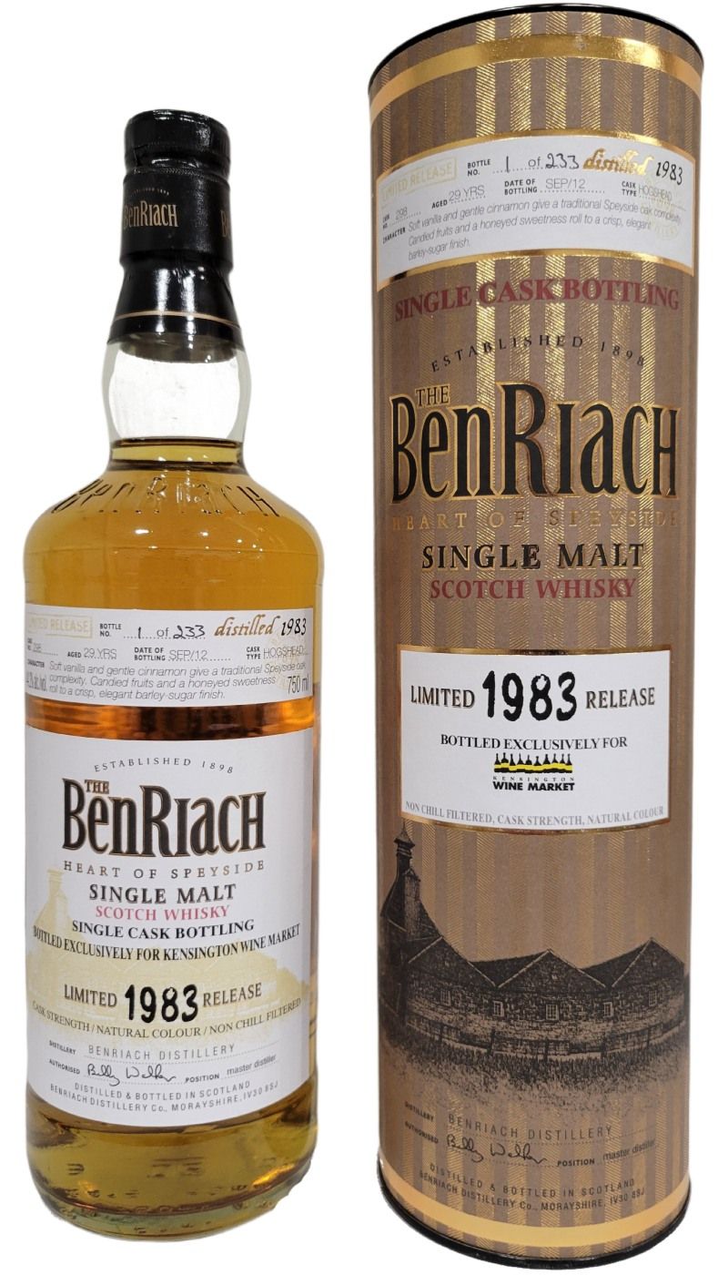 BenRiach 1983 KWM Cask 298  29 Year