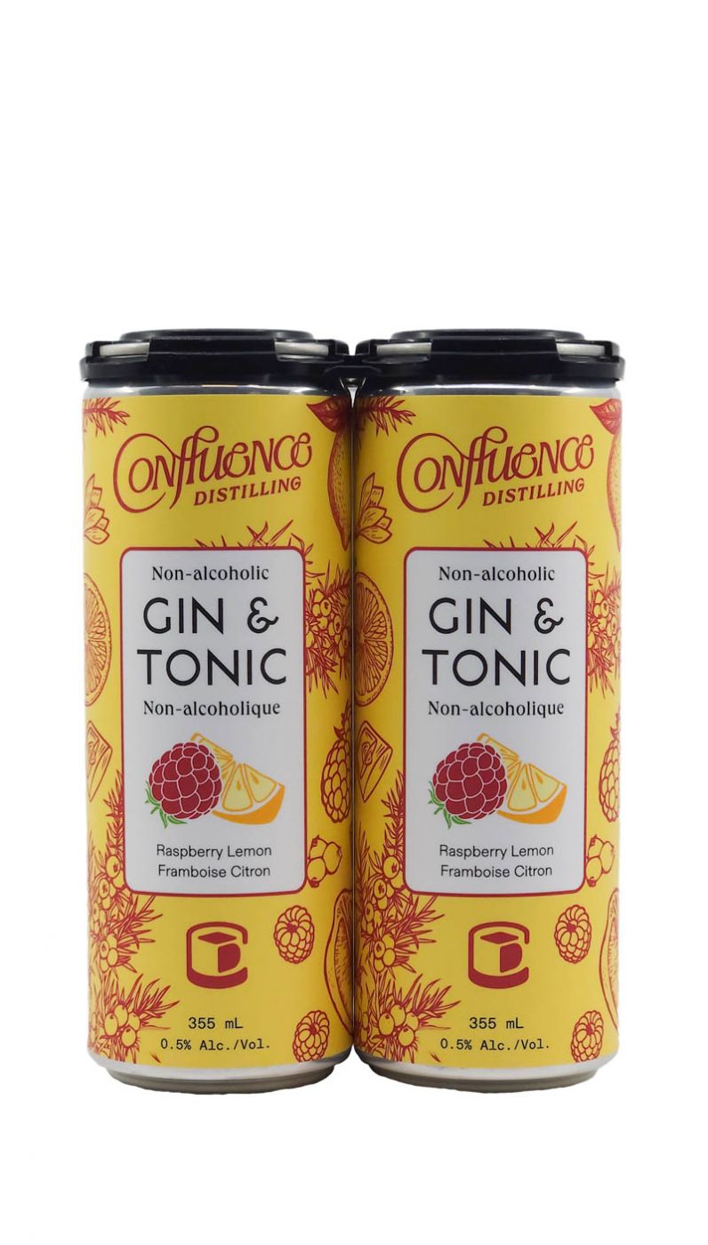 Confluence Non-Alc Rasp/Lemon G&T 4pack